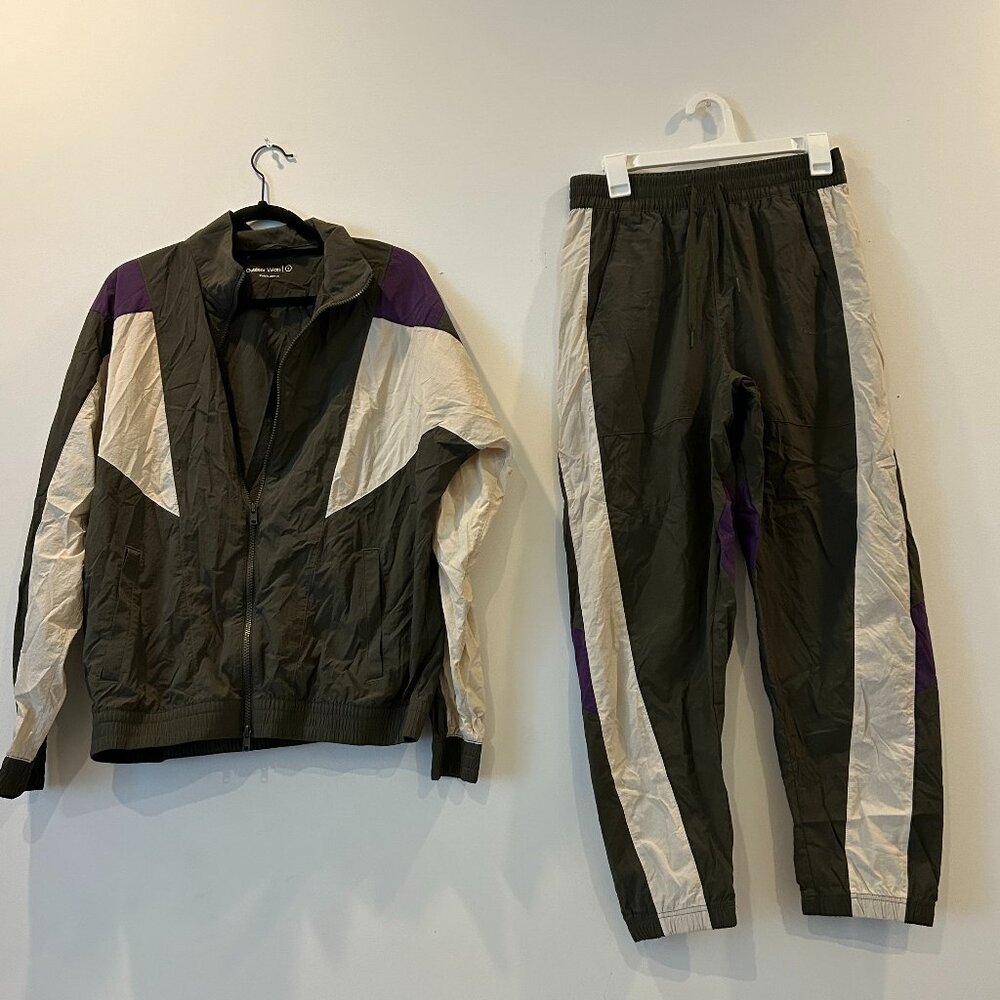 Outdoor Voices RecNylon Windbreaker Jacket + Pants Matching Tracksuit Bundle Set